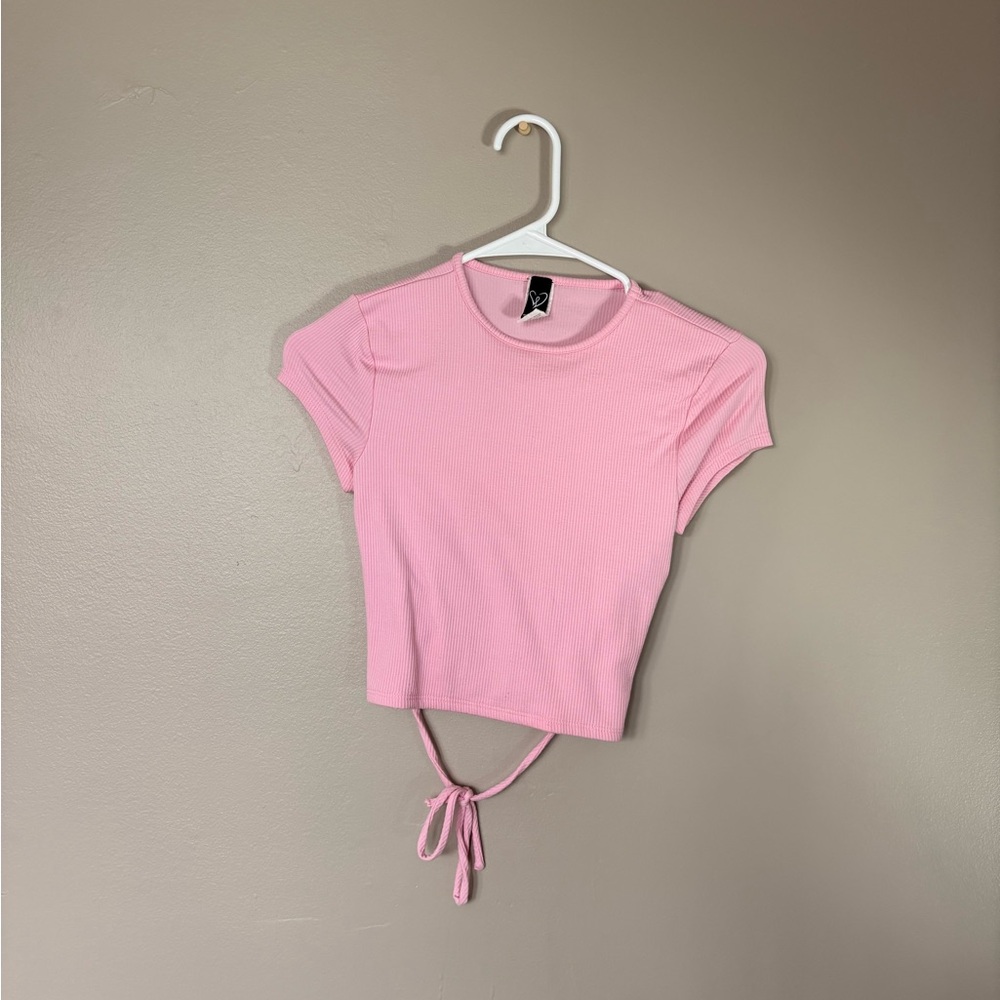 Trendy Pink Ballerina Back Crop Top